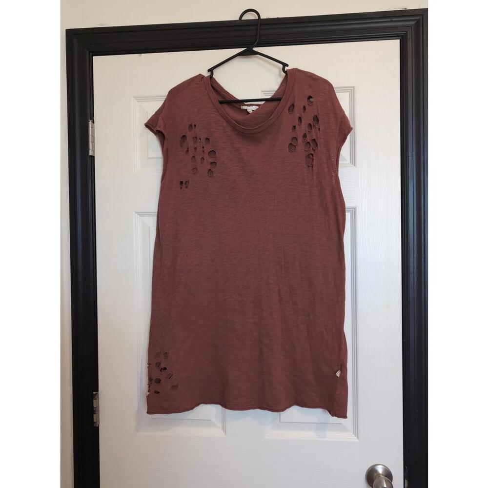 Large distressed tunic top